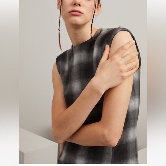SPORTMAX MaxMara Checked Sleeveless Crewneck Mini Dress. Sz: M US4/6 165/88A NWT - Picture 3 of 16